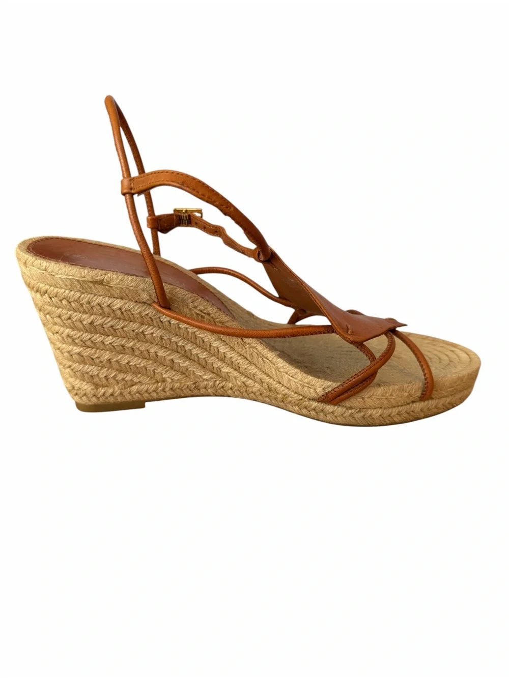 T Tory Burch DIAMOND PATCH ESPADRILLE 90MM WEDGE - GOAT LEATHER Size 9